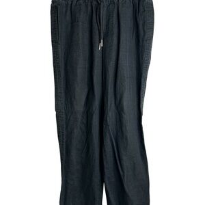 Quince Women’s Size Medium Drawstring Linen Pants Black Quiet Luxury 4761